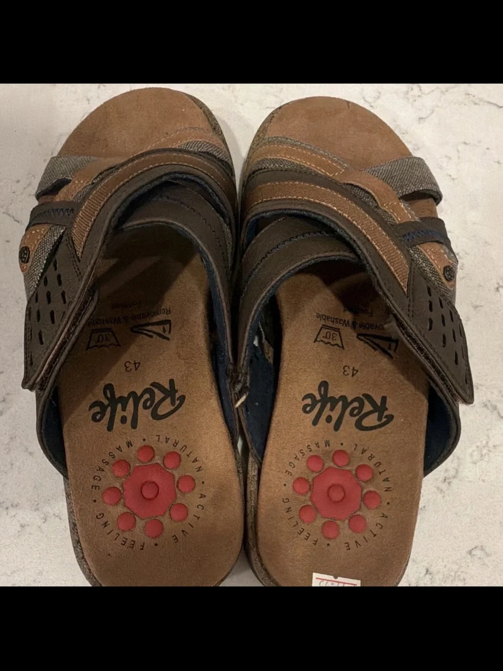 Spring Step Hazman-BR Men’s Brown Slide Sandals Synthetic SlipOn US 9.5/10 EU43